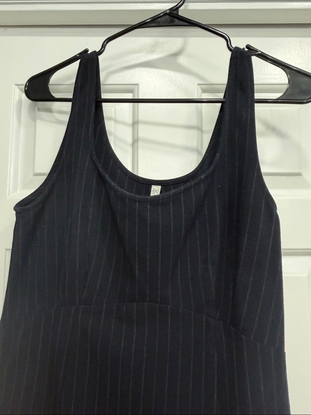 GG Collection Black Pinstripe Sleeveless Mini Dress - Picture 4 of 4